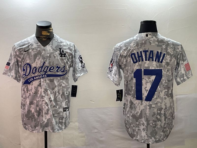 Men Los Angeles Dodgers #17 Ohtani Camo Joint Name 2024 Nike MLB Jersey style 1->los angeles dodgers->MLB Jersey